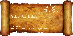 Alberti Edit névjegykártya